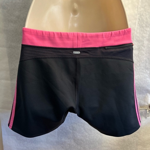 Adidas Climate Black athletic Shorts with Pink 3 strip Trim Sz-M. AA11 - Picture 4 of 11